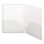 Frame View Poly Two-Pocket Folder, 100-Sheet Capacity, 11 x 8.5, Clear/Oyster, 5/Pack