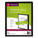 Frame View Poly Two-Pocket Folder, 100-Sheet Capacity, 11 x 8.5, Clear/Black, 5/Pack