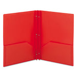 Poly Two-Pocket Folder with Fasteners, 180-Sheet Capacity, 11 x 8.5, Red, 25/Box