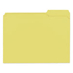 Reinforced Top-Tab File Folders, 1/3-Cut Tabs: Assorted, Letter Size, 1" Expansion, Yellow, 100/Box