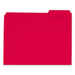 Reinforced Top-Tab File Folders, 1/3-Cut Tabs: Assorted, Letter Size, 1" Expansion, Red, 100/Box