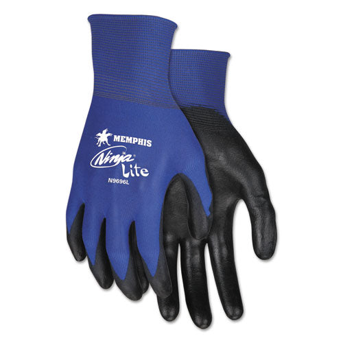 Ultra Tech TaCartonile Dexterity Work Gloves, Blue/Black, Medium, Dozen