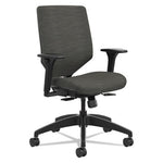 Solve Series Upholstered Back Task Chair, Supports Up to 300 lb, 17" to 22" Seat Height, Ink Seat/Back, Black Base