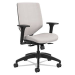 Solve Series Upholstered Back Task Chair, Supports Up to 300 lb, 17" to 22" Seat Height, Sterling Seat/Back, Black Base