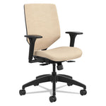 Solve Series Upholstered Back Task Chair, Supports Up to 300 lb, 17" to 22" Seat Height, Putty Seat/Back, Black Base