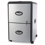 Mobile Filing Cabinet with Metal Siding and Top-Drawer Organizer Tray, 2 Letter File Drawers, Silver/Black, 19" x 15" x 23"