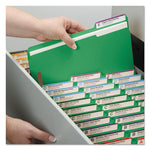 Top Tab Colored Fastener Folders, 0.75" Expansion, 2 Fasteners, Letter Size, Green Exterior, 50/Box