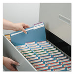 Expanding Recycled Heavy Pressboard Folders, 1/3-Cut Tabs: Assorted, Letter Size, 1" Expansion, Blue, 25/Box