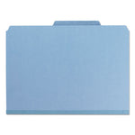 Expanding Recycled Heavy Pressboard Folders, 1/3-Cut Tabs: Assorted, Letter Size, 1" Expansion, Blue, 25/Box