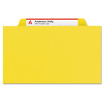 Expanding Recycled Heavy Pressboard Folders, 1/3-Cut Tabs: Assorted, Letter Size, 1" Expansion, Yellow, 25/Box