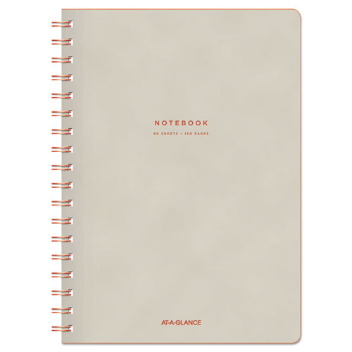 Collection Twinwire Notebook, 1-Subject, Wide/Legal Rule, Tan/Red Cover, (80) 9.5 x 7.25 Sheets