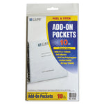 Peel and Stick Add-On Filing Pockets, 25", 11 x 8.5, 10/Pack