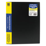 Bound Sheet Protector Presentation Book, 12 Letter-Size Sleeves, Black