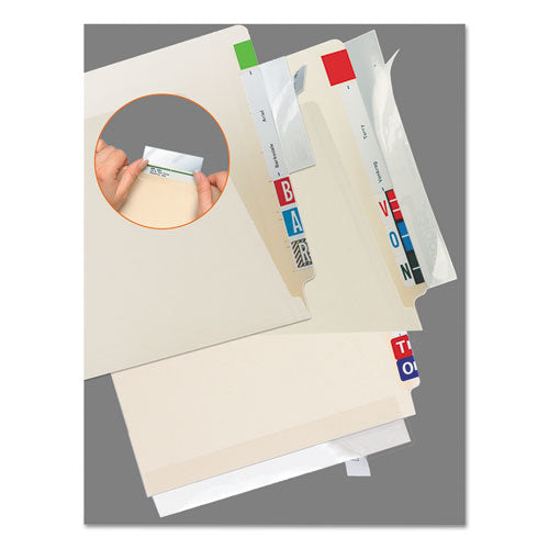 Self-Adhesive Label/File Folder Protector, Strip, 2 x 11, Clear, 100/Pack