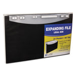 21-Pocket Stand-Up Design Expanding File, 12" Expansion, 21 Sections, 1/5-Cut Tabs, Legal Size, Black