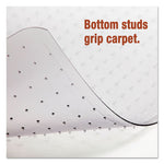 Moderate Use Studded Chair Mat for Low Pile Carpet, 45 x 53, Wide Lipped, Clear