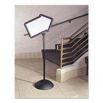 WriteWay Double-Sided Magnetic Dry Erase Standing Message Sign, Arrow, 64.25" Tall Black Stand, 25.5 x 17.75 White Face