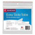 Easy Slide Hanging Folder Tab, 1/3-Cut, White/Clear, 3.5" Wide, 18/Pack