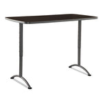 ARC Adjustable-Height Table, Rectangular, 30" x 60" x 30" to 42", Walnut/Gray