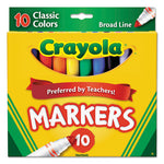 Non-Washable Marker, Broad Bullet Tip, Assorted Classic Colors, 10/Pack