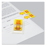 Arrow Page Flags, "Sign Here", Yellow/Red, 50 Flags/Dispenser, 2 Dispensers/Pack