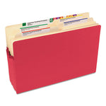 Colored File Pockets, 3.5" Expansion, Legal Size, Red