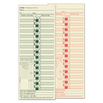 Time Clock Cards, Replacement for CH-107-2, Two Sides, 3.5 x 9, 500/Box