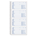 Spiralbound Message Book, Two-Part Carbonless, 5 x 2.75, 4 Forms/Sheet, 200 Forms Total