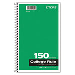 Coil-Lock Wirebound Notebooks, 3-Subject, Medium/College Rule, Randomly Assorted Cover Color, (150) 9.5 x 6 Sheets