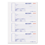 Durable Hardcover Numbered Money Receipt Book, Two-Part Carbonless, 6.88 x 2.75, 4 Forms/Sheet, 300 Forms Total
