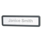 Recycled Cubicle Nameplate with Rounded Corners, 9 x 2.5, Charcoal