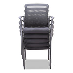 Alera Mesh Guest Stacking Chair, 26" x 25.6" x 36.2", Black Seat, Black Back, Black Base