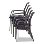 Alera Mesh Guest Stacking Chair, 26" x 25.6" x 36.2", Black Seat, Black Back, Black Base