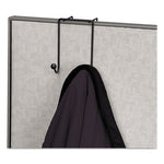 Partition Additions Wire Double-Garment Hook, 4 x 5.13 x 6, Over-the Panel Mount, Black