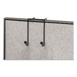 Partition Additions Wire Double-Garment Hook, 4 x 5.13 x 6, Over-the Panel Mount, Black