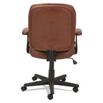 Swivel/Tilt Bonded Leather Task Chair, Supports 250 lb, 16.93" to 20.67" Seat Height, Chestnut Brown Seat/Back, Black Base