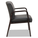 Alera Reception Lounge WL Series Guest Chair, 24.21" x 24.8" x 32.67", Black Seat, Black Back, Espresso Base