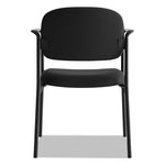 VL616 Stacking Guest Chair with Arms, Fabric Upholstery, 23.25" x 21" x 32.75", Black Seat, Black Back, Black Base