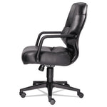 Pillow-Soft 2090 Series Leather Managerial Mid-Back Swivel/Tilt Chair, Supports 300 lb, 16.75" to 21.25" Seat Height, Black