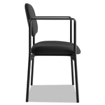 VL616 Stacking Guest Chair with Arms, Fabric Upholstery, 23.25" x 21" x 32.75", Black Seat, Black Back, Black Base