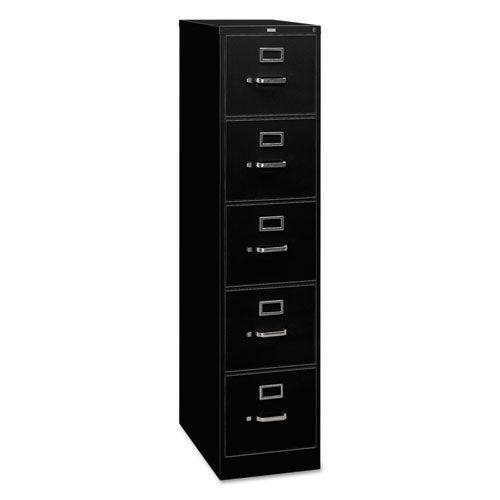 310 Series Vertical File, 5 Letter-Size File Drawers, Black, 15" x 26.5" x 60"