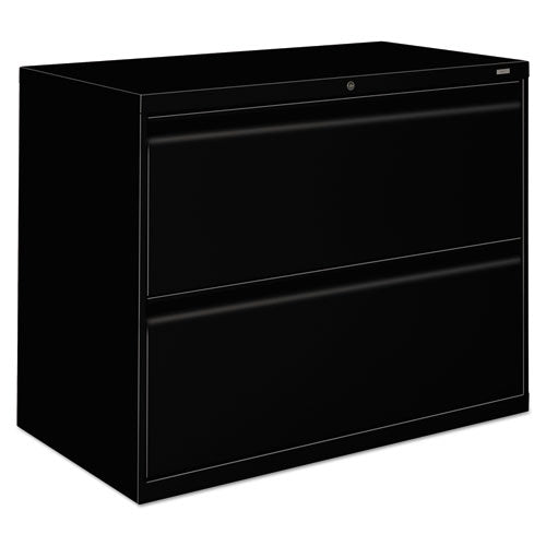 Brigade 800 Series Lateral File, 2 Legal/Letter-Size File Drawers, Black, 36" x 18" x 28"