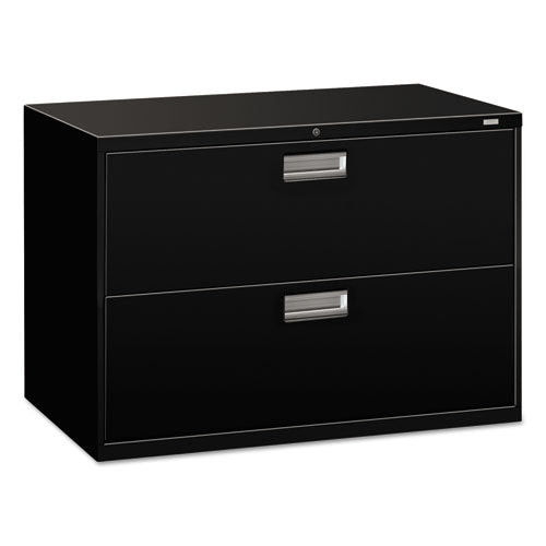 Brigade 600 Series Lateral File, 2 Legal/Letter-Size File Drawers, Black, 42" x 18" x 28"