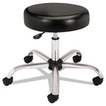Adjustle Task/L Stool, Backless, Supports Up to 250 lb, 17.25" to 22" Seat Height, Black Seat, Steel Base