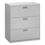 Brigade 600 Series Lateral File, 3 Legal/Letter-Size File Drawers, Light Gray, 36" x 18" x 39.13"