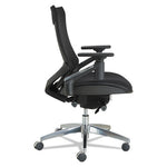 Alera EB-W Series Pivot Arm Multifunction Mesh Chair, Supports 275 lb, 18.62" to 22.32" Seat, Black Seat/Back, Aluminum Base