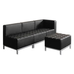 Alera QUB Series Powered Armless L Sectional, 26.38w x 26.38d x 30.5h, Black