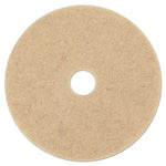 Natural Hog Hair Burnishing Floor Pads, 17" Diameter, Tan, 5/Carton