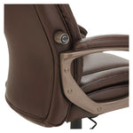 Alera Veon Series Executive High-Back Bonded Leather Chair, Supports Up to 275 lb, Brown Seat/Back, Bronze Base