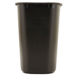 Deskside Plastic Wastebasket, 7 gal, Plastic, Black